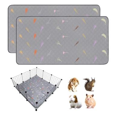 Imagem de LWYMX 2 peças de forros de gaiola de porquinho-da-índia, forro de gaiola de lã de porquinho-da-índia, 106 cm x 106 cm, superabsorventes laváveis e reutilizáveis para coelho, hamster, chinchila