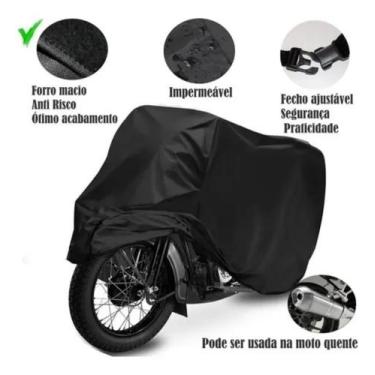 Imagem de Capa Cobrir Moto Proteção Contra Sol Chuva Poeira Risco (tamanho G) - 
