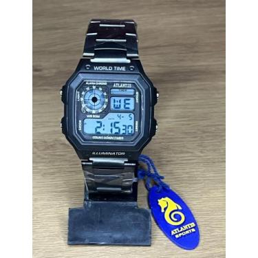 Imagem de Relógio Atlantis Digital Resistente à Água, Preto