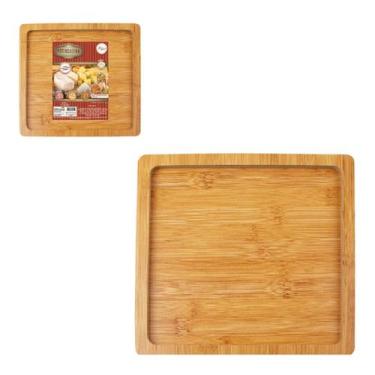 Imagem de Kit Dupla Petisqueira Quadrado Madeira Bambu Antibacteriano - zein