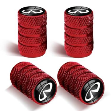 Imagem de 4 peças de tampas de haste de válvula de pneu para automóvel, capa de haste de válvula de pneu resistente à corrosão adequada para Infiniti QX50 Q50 Q70 Q70L Q60 QX30 QX60 Infiniti Series tampa de