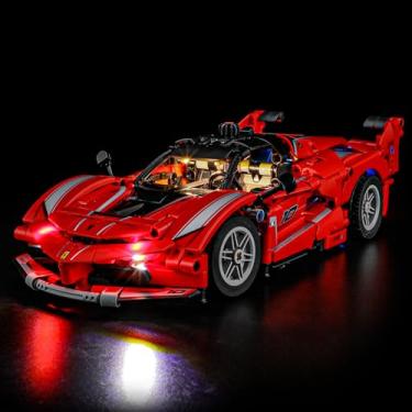 Imagem de BRIKSMAX Kit de luzes 2.0 compatível com Lego Technic Ferrari FXX K 42212 Conjuntos de montagem - Kits de iluminação LED (apenas acessórios), tecnologia de ocultação de cabos para exibição, presentes