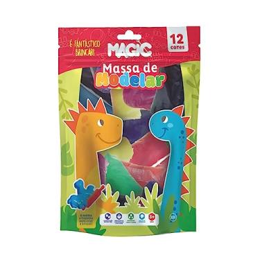 Imagem de Massinha de Modelar com Moldes e Acessórios | Dinossauros | 12 Cores | 300g