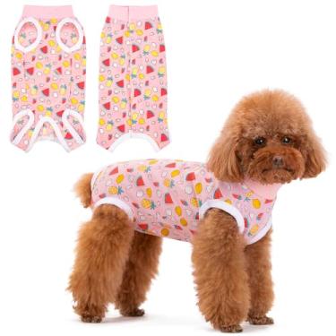 Imagem de Coppthinktu Traje de recuperação para cães após a cirurgia, macacão de recuperação de cirurgia para fêmea, macacão de pijama cirúrgico macio para filhote para evitar lamber o cone alternativo