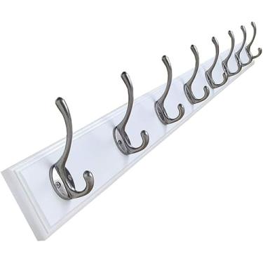 Imagem de Cabide Montado Na Parede Cabide Montado Na Parede Cabide Cabide Cabide Cabide Montado Na Parede Alpendre Porta Traseira Cabide De Madeira Maciça Cabide, White, 100 * 1.8 * 8CM