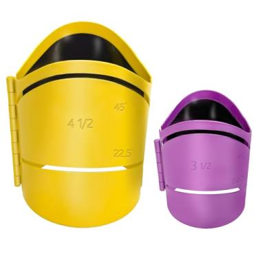 Imagem de Sthovd O kit de guia de corte de metal inclui tamanhos de 3-1/5.1 cm, 4-1/5.1 cm cortes de guia de corte de tubo a 45°, 90°, 22,5° e corte de sela, guia de corte de molde de sela de tubo cortado - 2