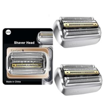 Imagem de Lâmina de barbear elétrica de substituição Series 9 92S compatível com barbeadores Braun Series 9 290cc, 9291cc, 9370cc, 9293s, 9385cc, 9390cc, 9330s, 9296cc (pacote com 2)