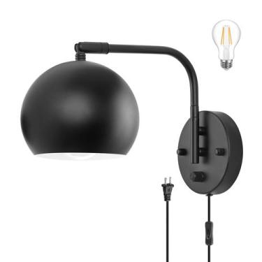 Imagem de Arandelas de parede VATONI Dimmable Swing Arm com plugue e dimmer