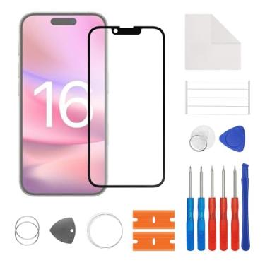 Imagem de SwarKing Nova substituição da tela de vidro da lente externa frontal para iPhone 16e com kit de ferramentas de reparo gratuito (sem toque LCD e digitalizador)