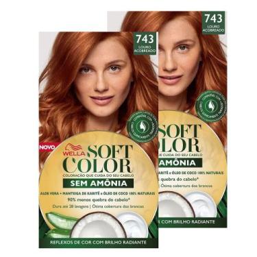 Imagem de Kit 2 Tintura Soft Color Sem Amônia Louro Acobreado 743 Kit