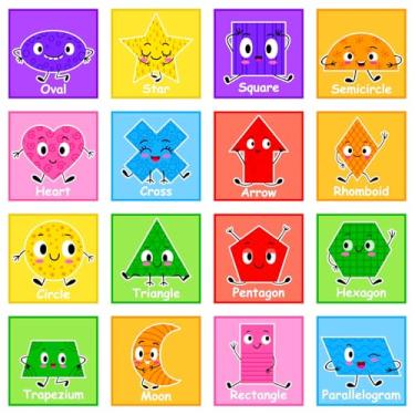 Imagem de HAIDDLE Adesivo de parede educativo de forma colorida