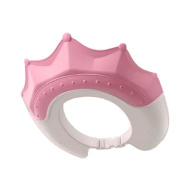 Imagem de YIJU Touca de banho de bebê com viseira de chuveiro, desenho animado, reutilizável, proteção para olhos e ouvidos, xampu, viseira, chapéu para bebês, Rosa