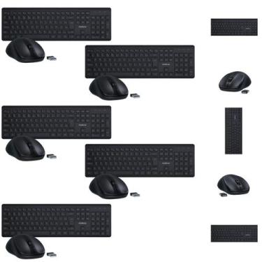 Imagem de Kit 5 Teclado e Mouse Sem Fio Intelbras CSI 50 Preto 2.4GHz ABNT2 Sile