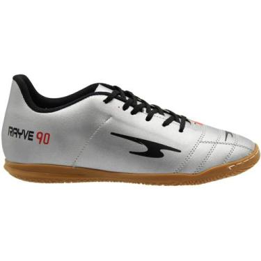 Imagem de Chuteira Rayve 90 Futsal indoor Masculina, Prata, 40