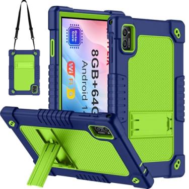 Imagem de FIEWESEY Capa para tablet TabneraX de 10,1 polegadas, híbrida, resistente, à prova de choque, capa protetora infantil com alça de ombro embutida para tablet TabneraX UTbook 10,1 polegadas/AWOW UTBook