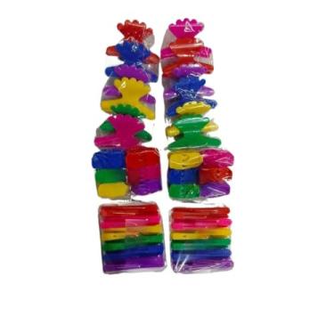 Imagem de kit 60 acessórios de piranhas bico de pato presilha salão tridente prendedor de cabelo(colorido forte)