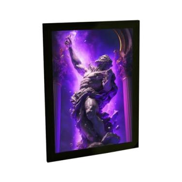 Imagem de Quadro Decorativo Estatua Grega Religiosa Ilustração Roxa Decoração Poster Quarto Sala