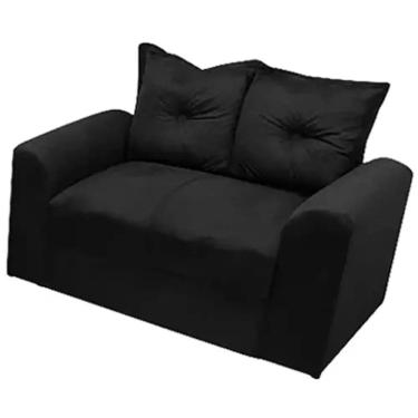 Imagem de Sofá Porto 2 Lugares Tecido Suede Felipe Estofados Cor Preto