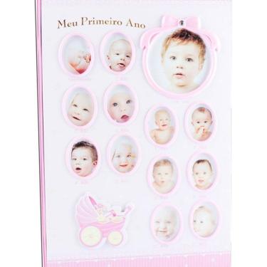 Imagem de Álbum Bebê Rosa com 180 Folhas para fotos 10x15