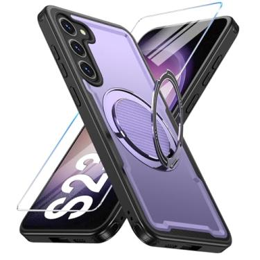 Imagem de Yimer Capa para Samsung Galaxy S23 compatível com Mag-Safe, suporte de anel giratório 360, capa com suporte magnético, capa de telefone à prova de choque de grau militar, com protetor de tela, TPU e