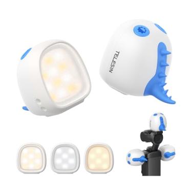 Imagem de TELESIN Kit de luz de preenchimento magnético mini monstro para DJI Osmo Pocket 3 12H Vida útil da bateria e 3 níveis de luz LED de brilho ajustável com suporte de luz de preenchimento para vlogging e