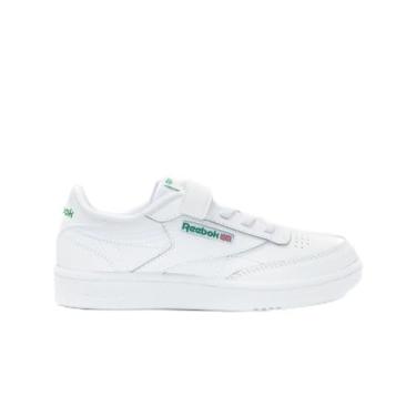 Imagem de Reebok Tênis unissex Child Club C, Branco/verde brilhante/azul vetor, 3 Little Kid