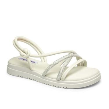 Imagem de Sandália Infantil Menina Pink Cats Flatform Tiras Cruzadas Branco 32