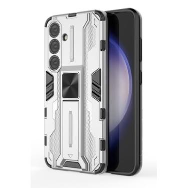 Imagem de SORAKA Capa para Samsung Galaxy S24 com suporte Capa de proteção resistente para Samsung Galaxy S24 Capa com placa de metal para suporte magnético para carro Capa Silm Fit