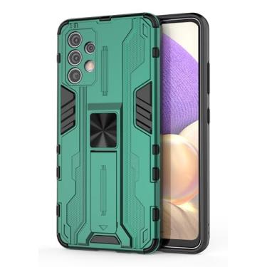 Imagem de SORAKA Capa para Samsung Galaxy A32 4G com suporte Capa de proteção resistente para Samsung Galaxy A32 4G Capa com placa de metal para suporte magnético para carro Capa Silm Fit