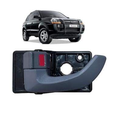 Imagem de Maçaneta Interna Puxador Porta Esquerda Motorista Cinza Escuro Tucson 2005 2006 2007 2008 2009 2010 2011 2012 2013 2014