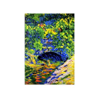 Imagem de Paisagem Abstrata Pôster Famosas Pinturas-Reprodução em Tela-Imagem Decoração Sala de Estar(Bridge 3) 50x70cm-19x27in Sem Moldura