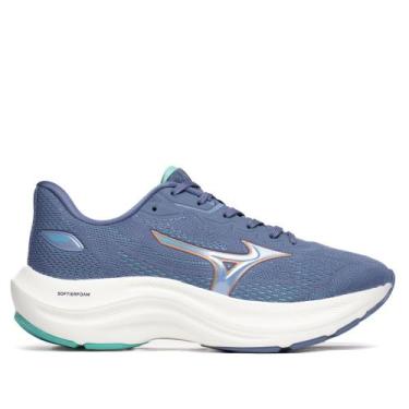 Imagem de Tênis Feminino Mizuno Enigma 2 Softier Foam Azul/Verde, Azul, Verde, 3