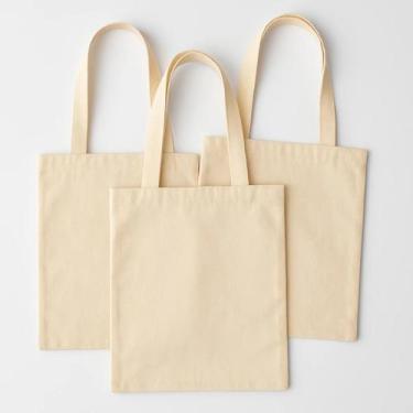 Imagem de Sacola bolsa ecobag 38x45cm 100% algodão cru lisa - 31 Store, 3 unidad