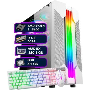 Imagem de PC GAMER RYZEN 5 5600,RX 550 4GB, 16GB DDR4, SSD 512GB,MB A520M,FONTE 