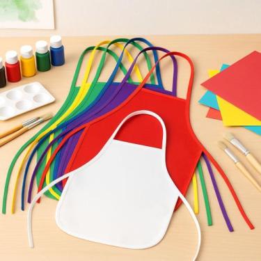 Imagem de Avental Infantil Colorido Escolar 36cmX50cm Impermeável Sortido - luz 