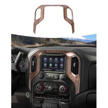 Imagem de Capa de acabamento de painel GPS de navegação para console central, acessórios internos compatíveis com Chevrolet Silverado 2019-2021, para GMC Sierra 2019-202