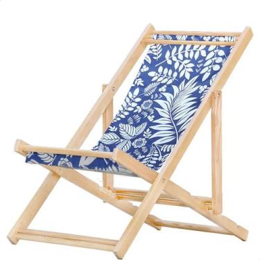 Imagem de Espreguiçadeira Dobrável Madeira Natural Piscina 118,5 cm - MHM Móveis