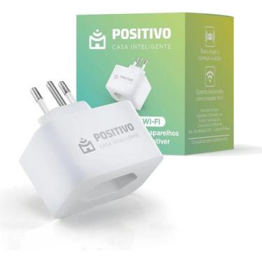 Imagem de Tomada Casa Inteligente Smart Plug Wi-fi Positivo 10a Alexa, Branco