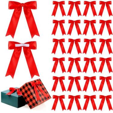Imagem de Lazos de Regalo de Rizo de Satén Riceshoot 24 Piezas Rojo 13x18 cm Aut