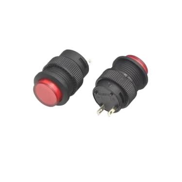 Imagem de 5 peças R16-503 Interruptor momentâneo com travamento automático de 4 pinos, botão liga/desliga de 16 mm com luz LED (LED C, 20 peças - travamento automático)