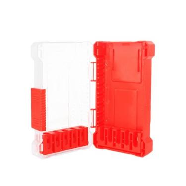 Imagem de ShengQuanHao Caixa de Armazenamento de Brocas, Transportadora, Multiuso, à Prova D'água, com Divisórias Removíveis, Caixa de Conjunto de Brocas de Chave de Fen, Red M, Tamanho real