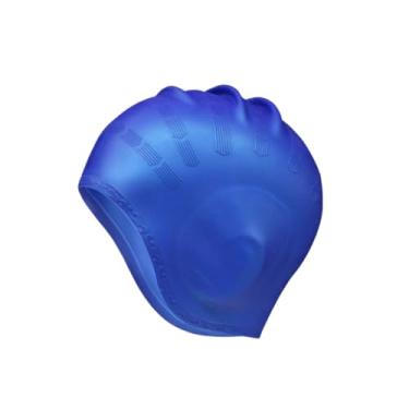 Imagem de Touca Natação Silicone Profissional Unissex Protetor Ouvido Orelha Cabelo (azul A)