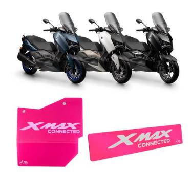 Imagem de Kit Protetor Motor E Divisória Pequena Acrílico Xmax 250 - Jaspe Ateli