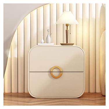 Imagem de Mesa de cabeceira de madeira elegante quarto sem instalação mesa de cabeceira pequena mesa de cabeceira (cor: A, tamanho: 50 x 40 x 47 cm)