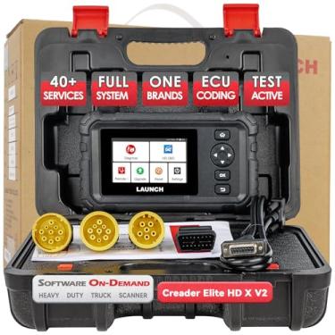 Imagem de LAUNCH Scanner de caminhão resistente Creader Elite HD X-V2, ferramenta de diagnóstico bidirecional de sistema completo com regeneração DPF, codificação ECU e mais de 40 redefinições, mais de 100