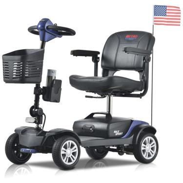Imagem de Cadeira de Rodas Elétrica dobrável Metro Mobility 4 Rodas para Adultos - Capacidade de 136 kg, Bateria de Longa Duração, Maior Espaço para