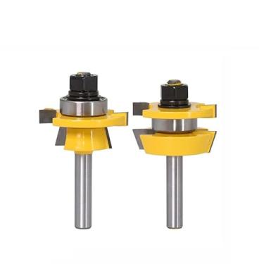 Imagem de WZFC Conjunto de 2 peças de 8 mm para fresas e trilhos - conjunto de fresas para madeira de espiga e cortadores de carboneto de tungstênio