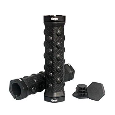 Imagem de Aderência de bicicleta de borracha com trava UFOR Goalkeeper, com grampos de bloqueio hexagonal de alumínio, 131 mm, feito em Taiwan, Preto