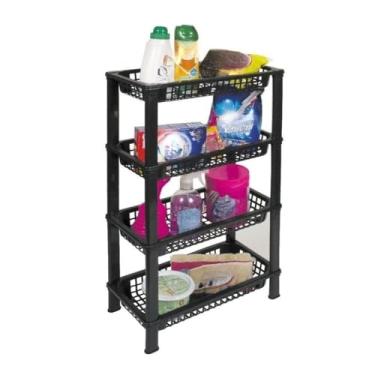 Imagem de Fruteira Prateleira Organizador De Chão São 4 Andares(preto)
