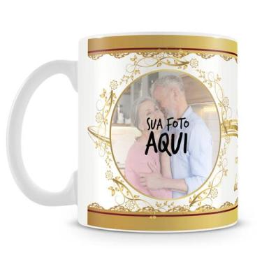 Imagem de Caneca Bodas de Ouro Personalizada com Foto - 50 Anos de Amor Eterno -